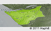 Physical Panoramic Map of Soyo, darken, semi-desaturated