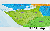 Physical Panoramic Map of Soyo, political outside
