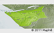 Physical Panoramic Map of Soyo, semi-desaturated