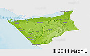 Physical Panoramic Map of Soyo, single color outside