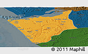 Political Panoramic Map of Soyo, darken