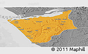 Political Panoramic Map of Soyo, desaturated