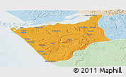 Political Panoramic Map of Soyo, lighten