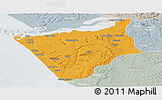 Political Panoramic Map of Soyo, lighten, semi-desaturated