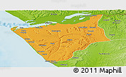 Political Panoramic Map of Soyo, physical outside