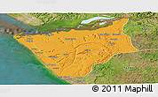 Political Panoramic Map of Soyo, satellite outside