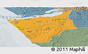 Political Panoramic Map of Soyo, semi-desaturated