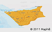 Political Panoramic Map of Soyo, single color outside