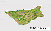 Satellite Panoramic Map of Soyo, cropped outside