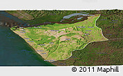 Satellite Panoramic Map of Soyo, darken