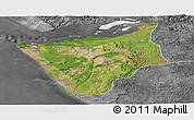 Satellite Panoramic Map of Soyo, desaturated