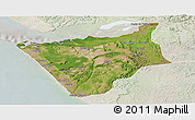 Satellite Panoramic Map of Soyo, lighten