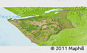 Satellite Panoramic Map of Soyo, physical outside