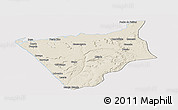 Shaded Relief Panoramic Map of Soyo, cropped outside