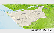 Shaded Relief Panoramic Map of Soyo, physical outside