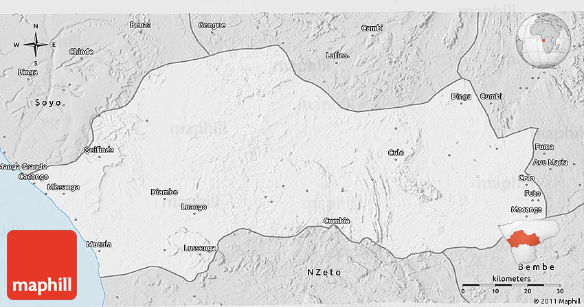 Silver Style 3D Map of Tomboco
