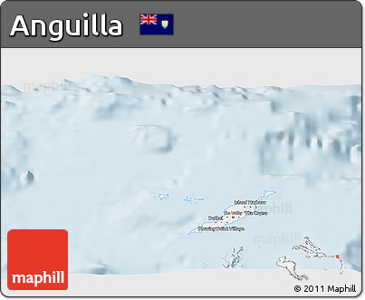 Gray 3D Map of Anguilla