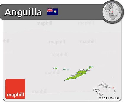 Physical 3D Map of Anguilla, cropped outside