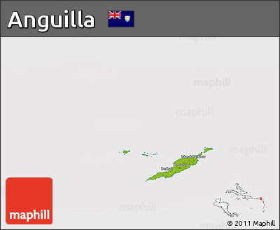 Physical 3D Map of Anguilla, cropped outside