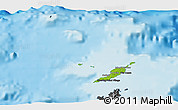 Physical 3D Map of Anguilla, darken, desaturated, land only