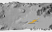 Political 3D Map of Anguilla, darken, desaturated
