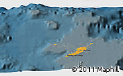 Political 3D Map of Anguilla, darken