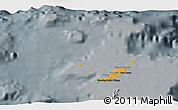 Political 3D Map of Anguilla, darken, semi-desaturated
