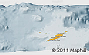 Political 3D Map of Anguilla, semi-desaturated