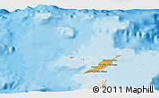 Political 3D Map of Anguilla, shaded relief outside, bathymetry sea