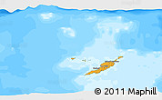 Political 3D Map of Anguilla, single color outside, bathymetry sea