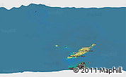 Satellite 3D Map of Anguilla, darken, desaturated, land only