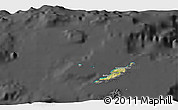 Satellite 3D Map of Anguilla, darken, desaturated
