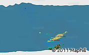 Satellite 3D Map of Anguilla, darken, land only