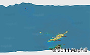 Satellite 3D Map of Anguilla, darken, semi-desaturated, land only