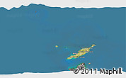Satellite 3D Map of Anguilla, desaturated, land only