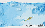 Satellite 3D Map of Anguilla, single color outside, bathymetry sea, shaded relief sea