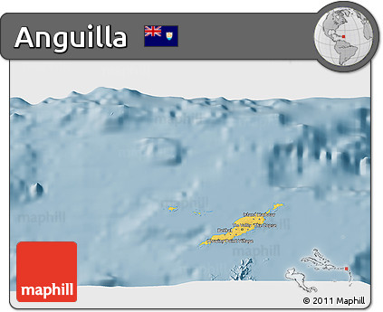 Savanna Style 3D Map of Anguilla