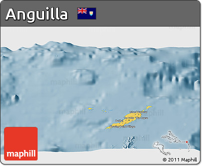 Savanna Style 3D Map of Anguilla