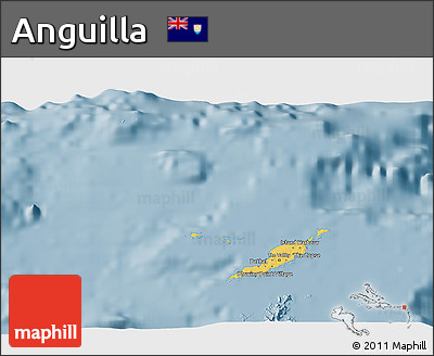 Savanna Style 3D Map of Anguilla