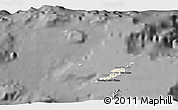 Shaded Relief 3D Map of Anguilla, darken, desaturated
