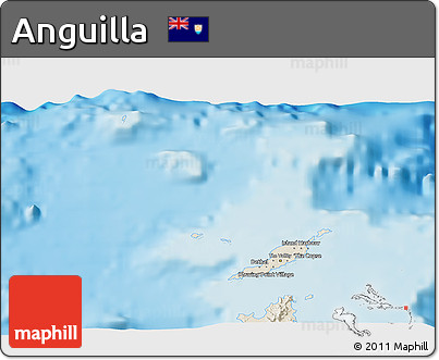 Shaded Relief 3D Map of Anguilla