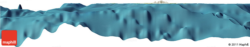 Satellite Horizon Map of Anguilla, shaded relief outside, satellite sea