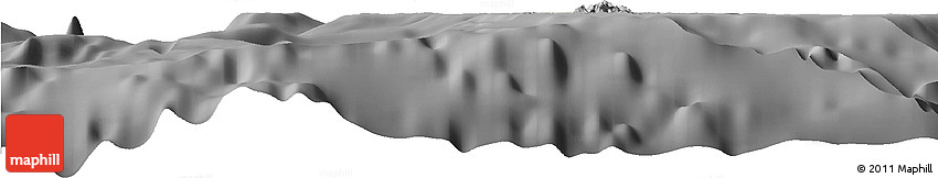 Shaded Relief Horizon Map of Anguilla, darken, desaturated