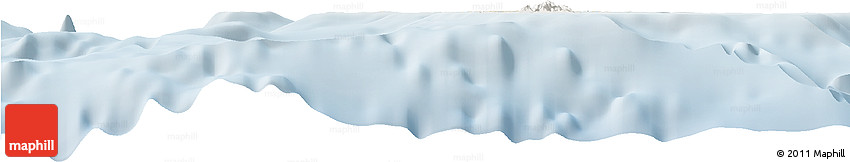 Shaded Relief Horizon Map of Anguilla, lighten