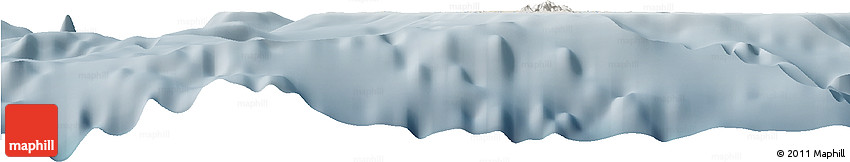 Shaded Relief Horizon Map of Anguilla, semi-desaturated