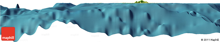 Shaded Relief Horizon Map of Anguilla, single color outside, satellite sea