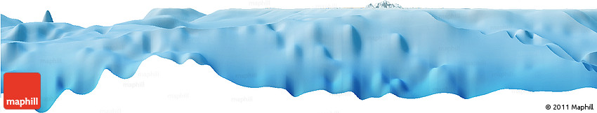 Shaded Relief Horizon Map of Anguilla, single color outside