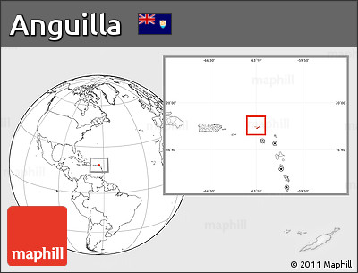 Blank Location Map of Anguilla