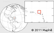 Gray Location Map of Anguilla, blank outside, hill shading inside