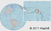 Gray Location Map of Anguilla, highlighted continent, hill shading